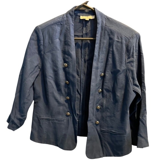 Kate & Rosy Jackets & Blazers - Kate & Rosy Navy Blue Military Inspired Blazer Crest Buttons Rayon Blend Size M